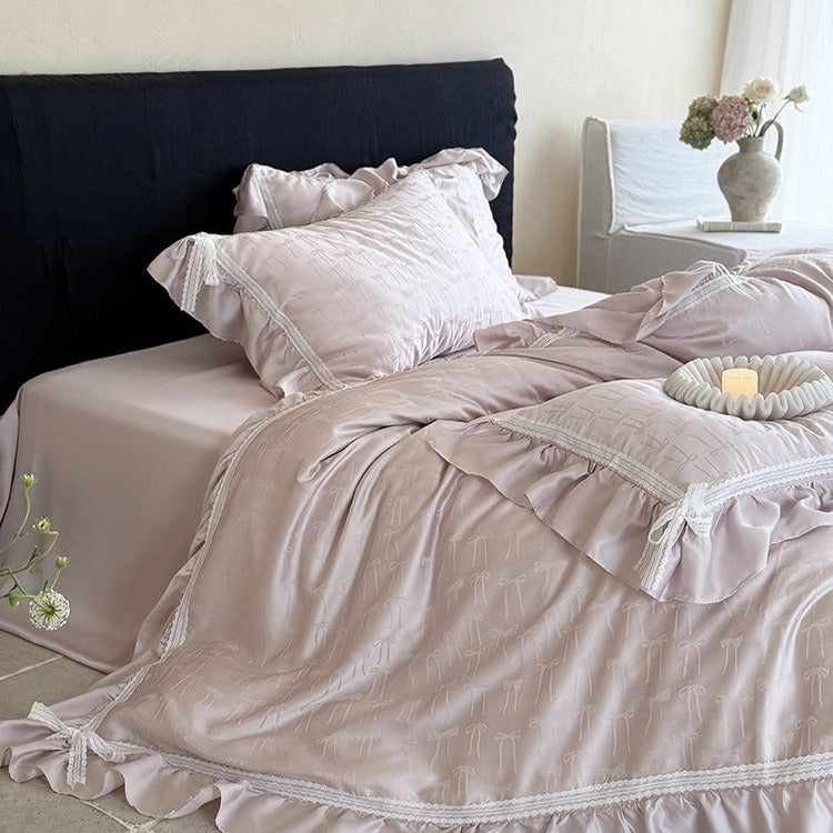 Vivian Bow Jacquard Bedding Set