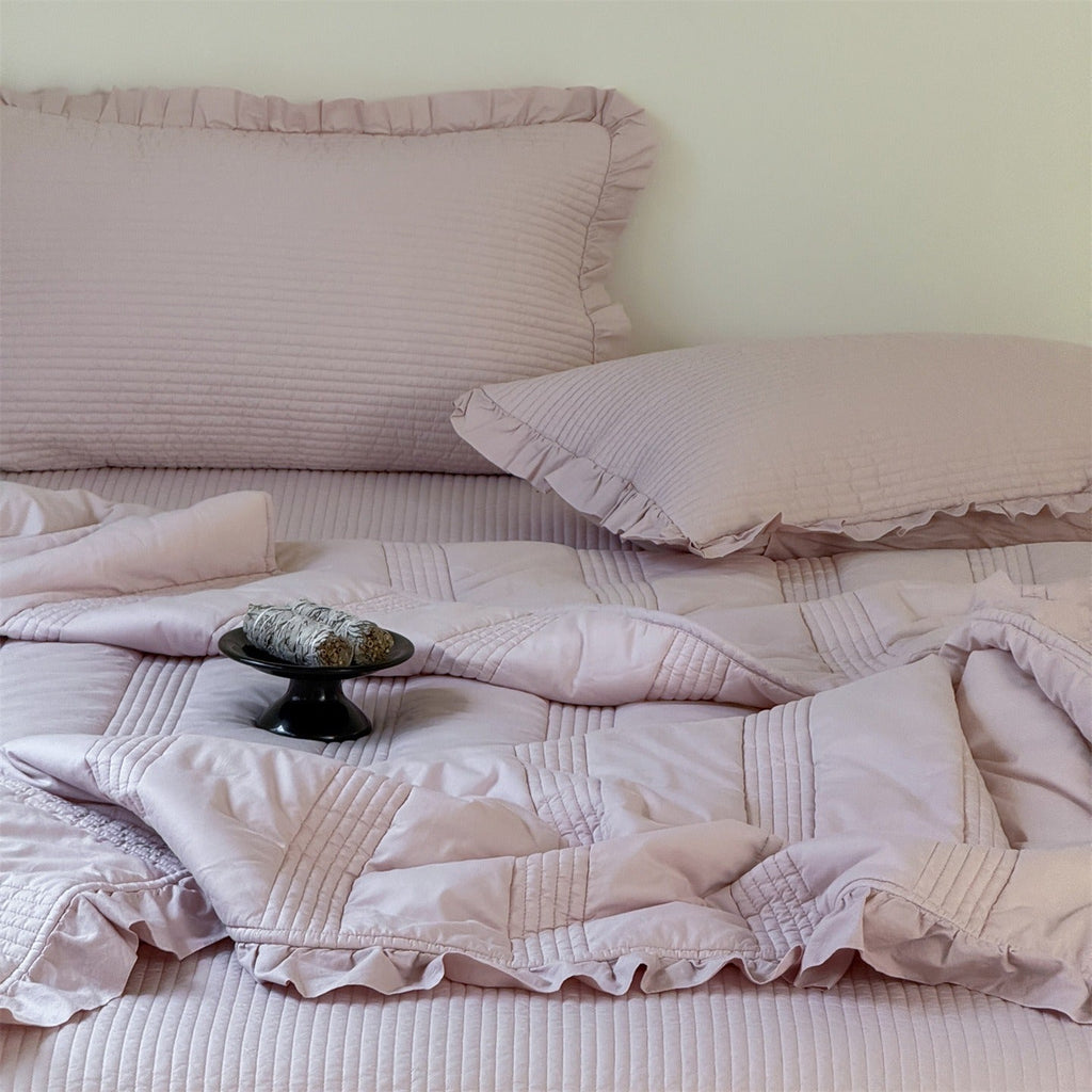 Soft Cream Summer Quilted Blanket