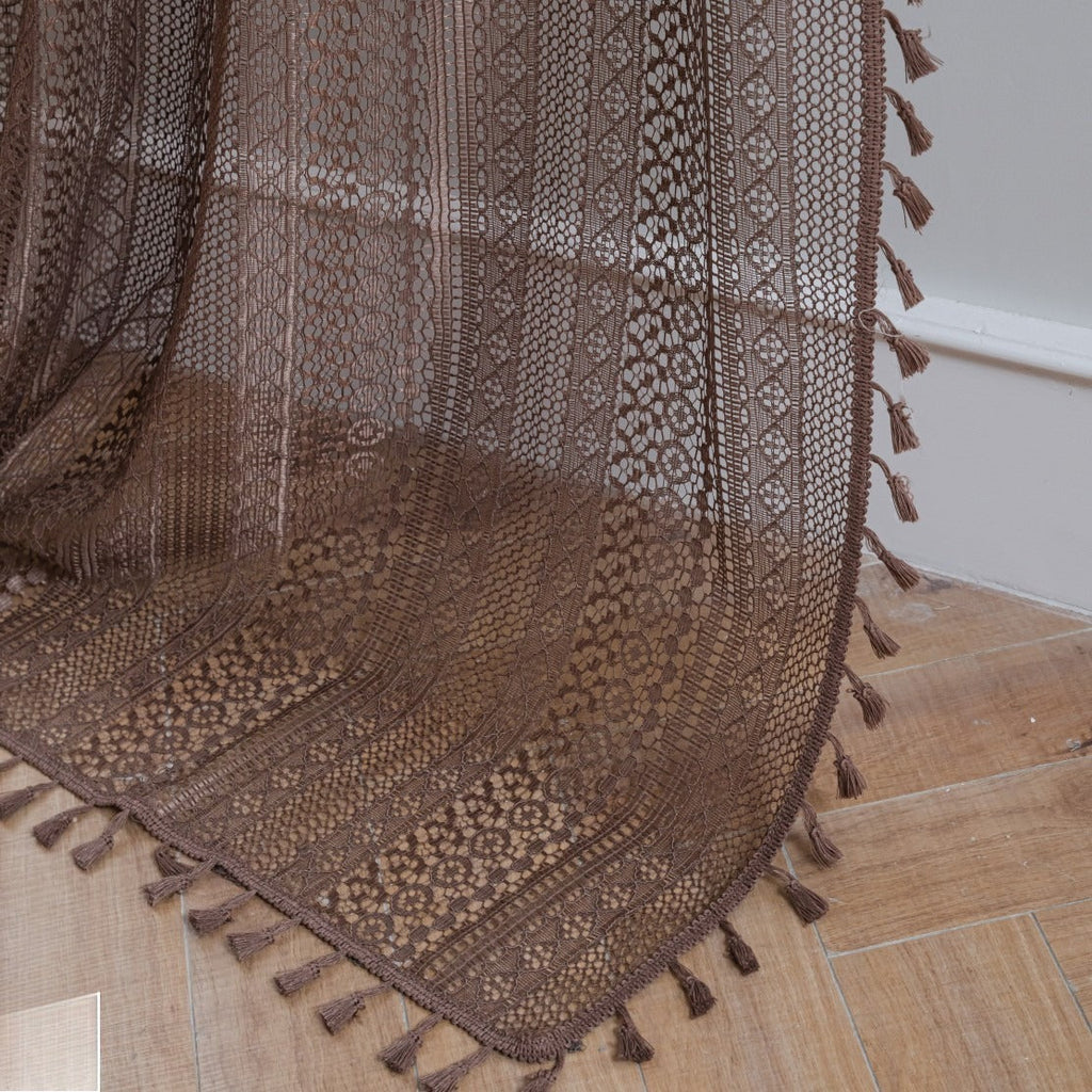 Soft Glow Lace & Fringe Curtain
