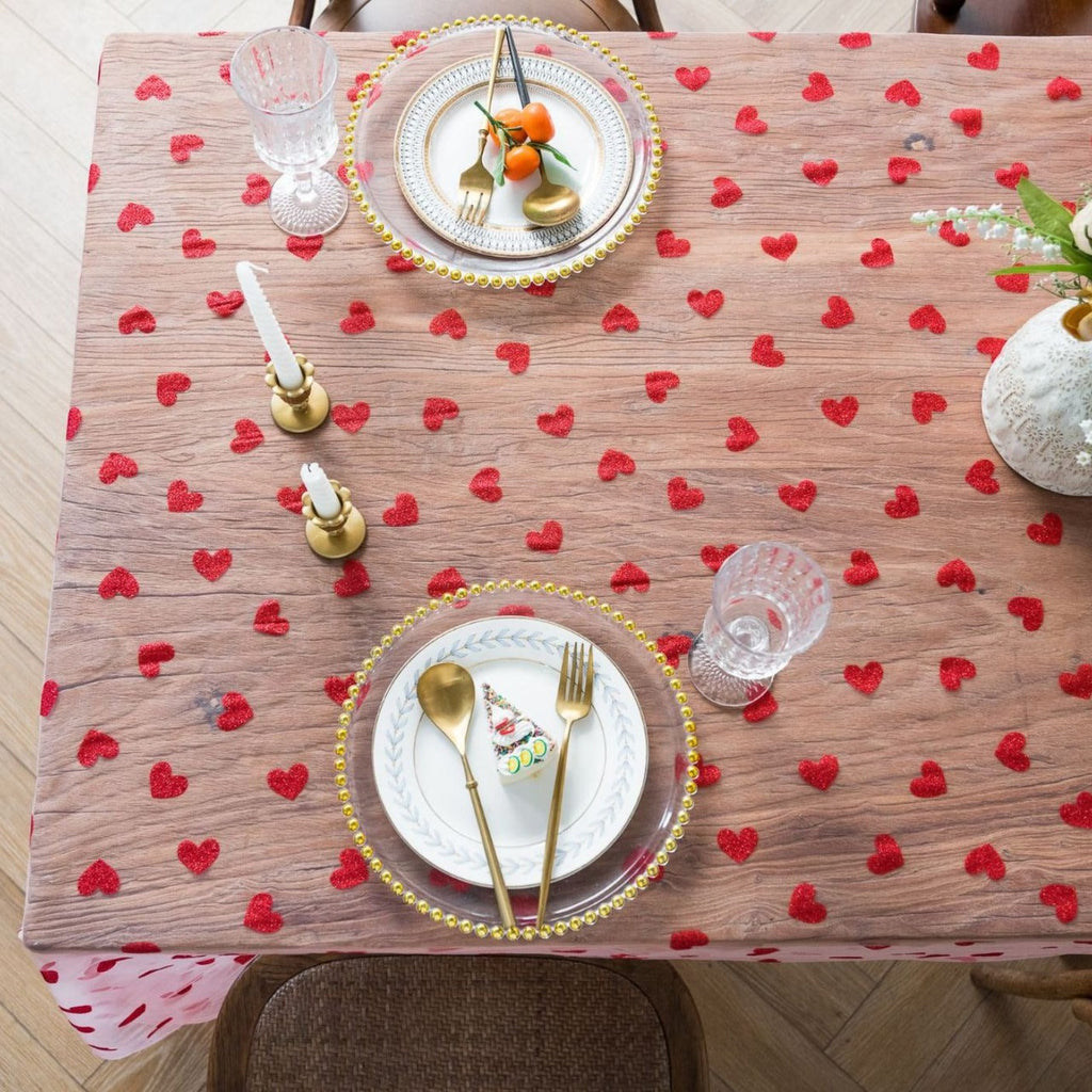 Love Heart Mesh Tablecloth
