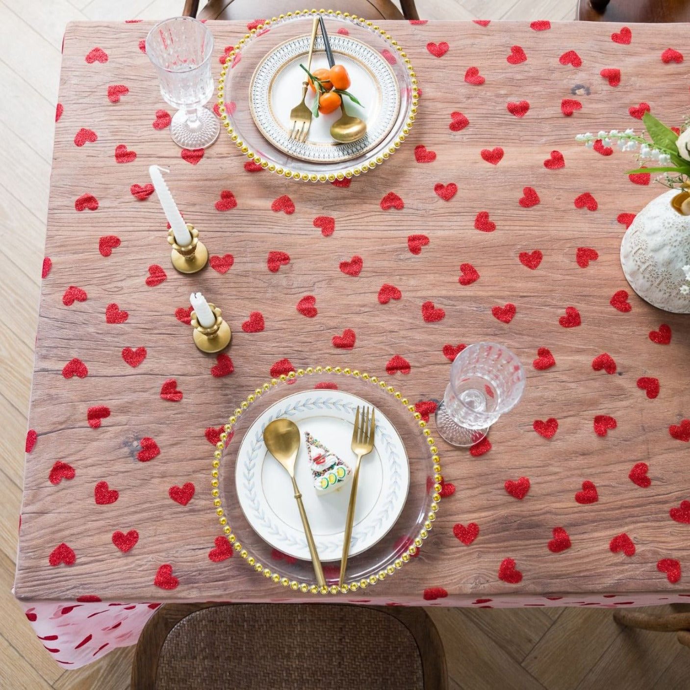 Love Heart Mesh Tablecloth