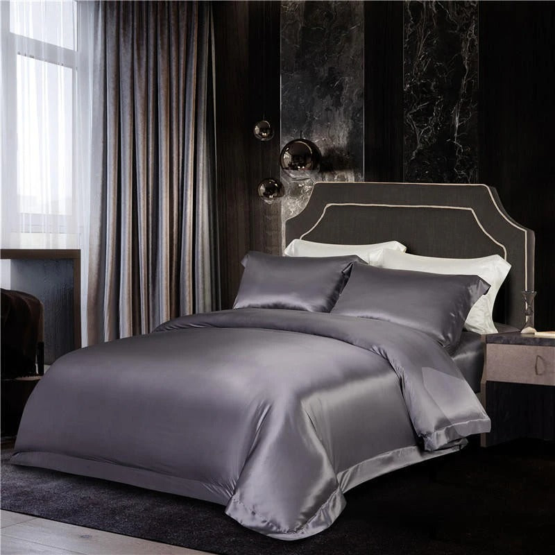 Eloise Quartz Lavender Luxury Pure Mulberry Silk Bedding Set