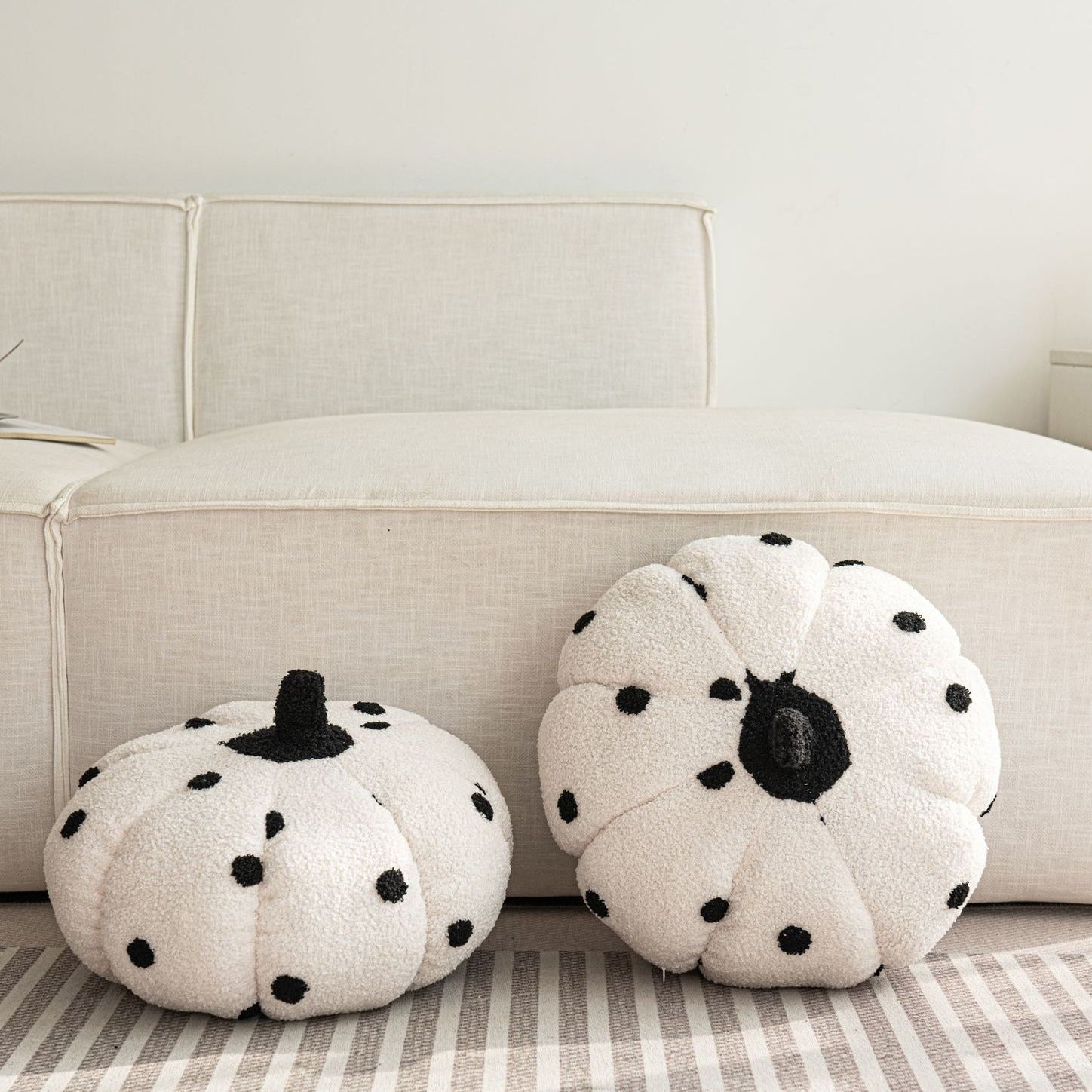 Cottage Pumpkin Dot Pillow