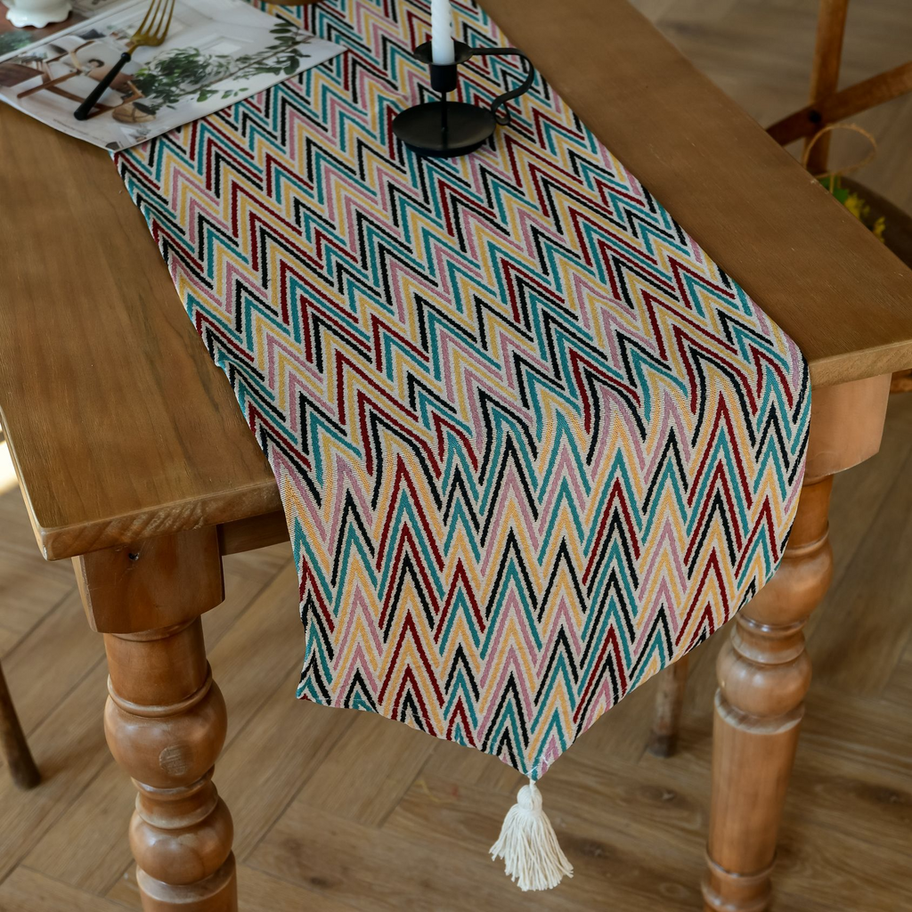 Rainbow Herringbone Table Runner