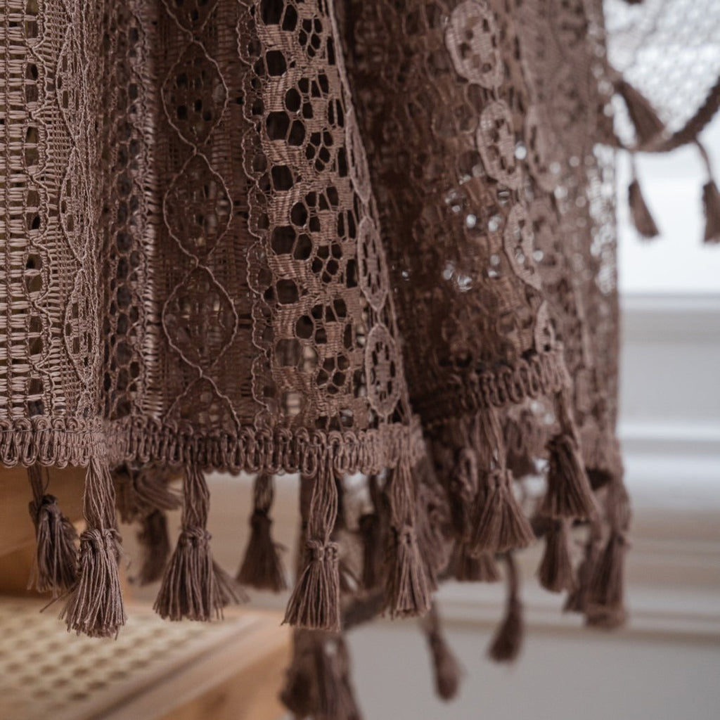 Soft Glow Lace & Fringe Curtain