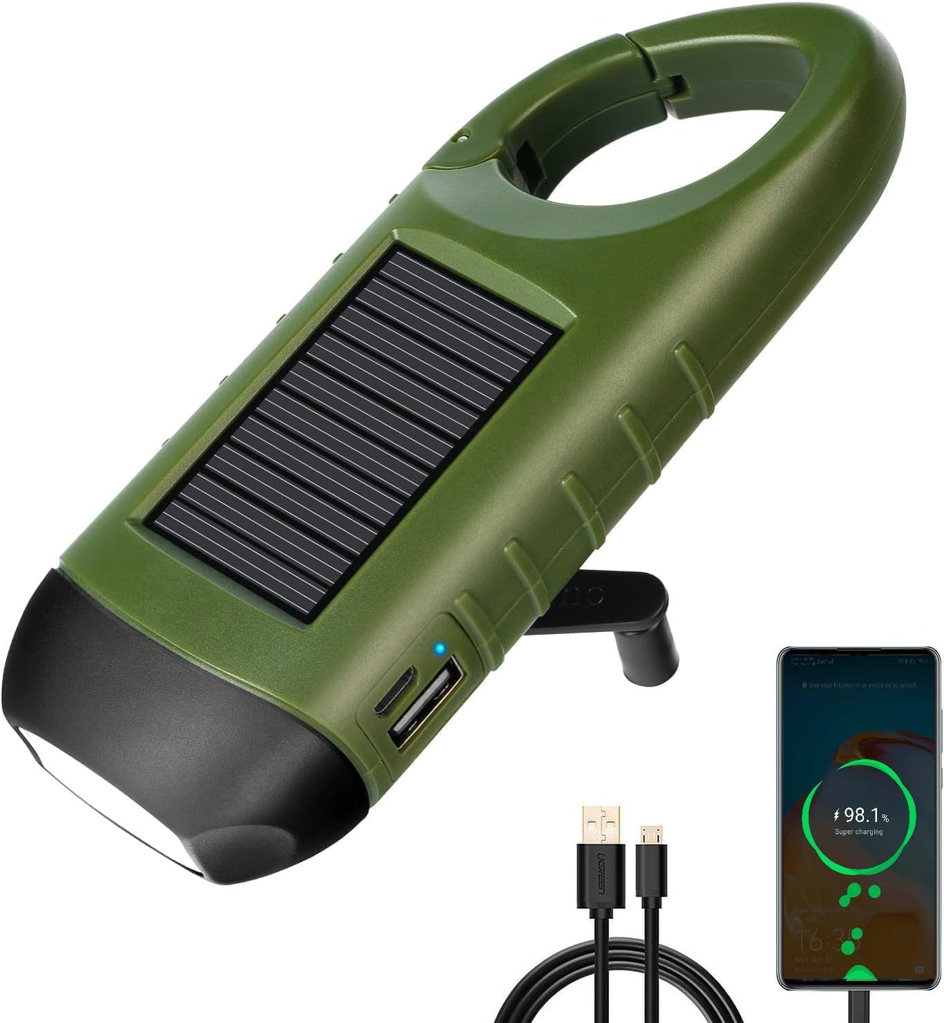 Hand Crank Solar Flashlight - Ultimate Emergency & Outdoor Light