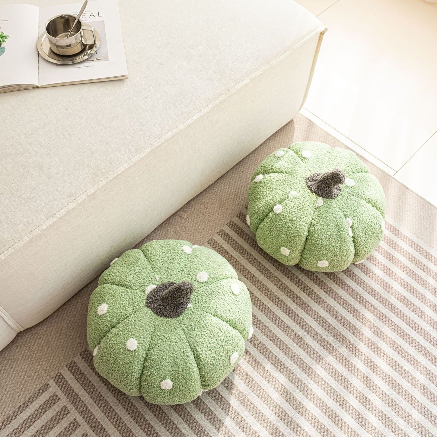 Cottage Pumpkin Dot Pillow