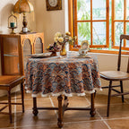Golden Autumn Round Tablecloth
