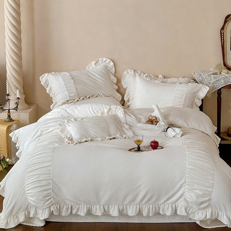 Chateau Ruffle Velvet Bedding Set