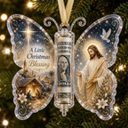 🦋💵 Embossed Butterfly Christmas Cash Gift Ornament – Holiday Money Holder Keepsake 🎄✨
