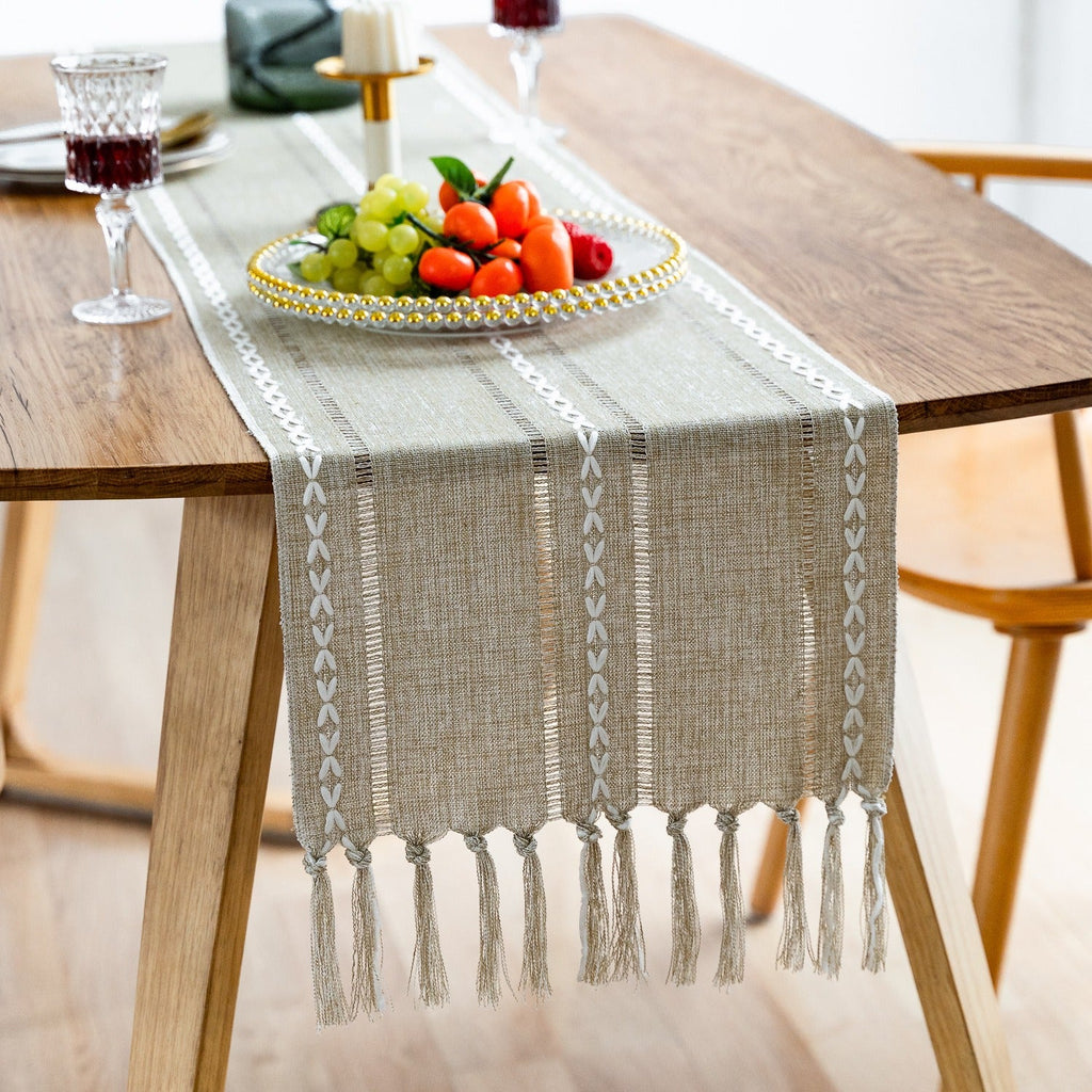 Cloudy Day Tassel Table Runner - FINAL SALE