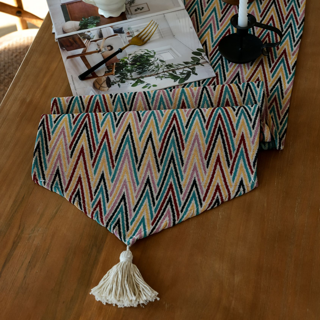 Rainbow Herringbone Table Runner