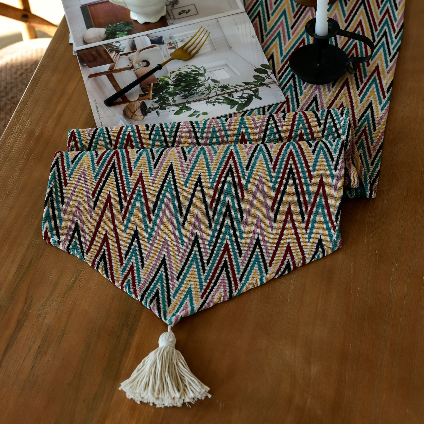 Rainbow Herringbone Table Runner