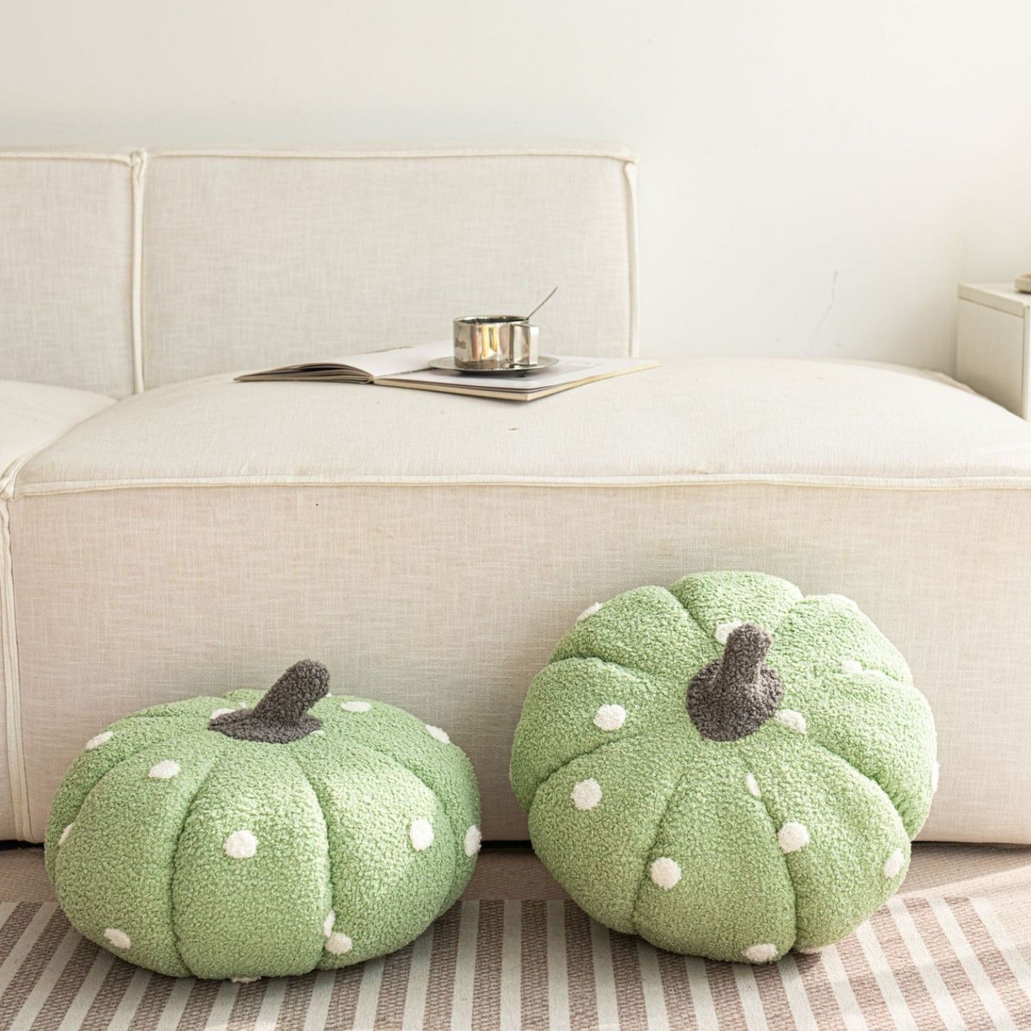 Cottage Pumpkin Dot Pillow