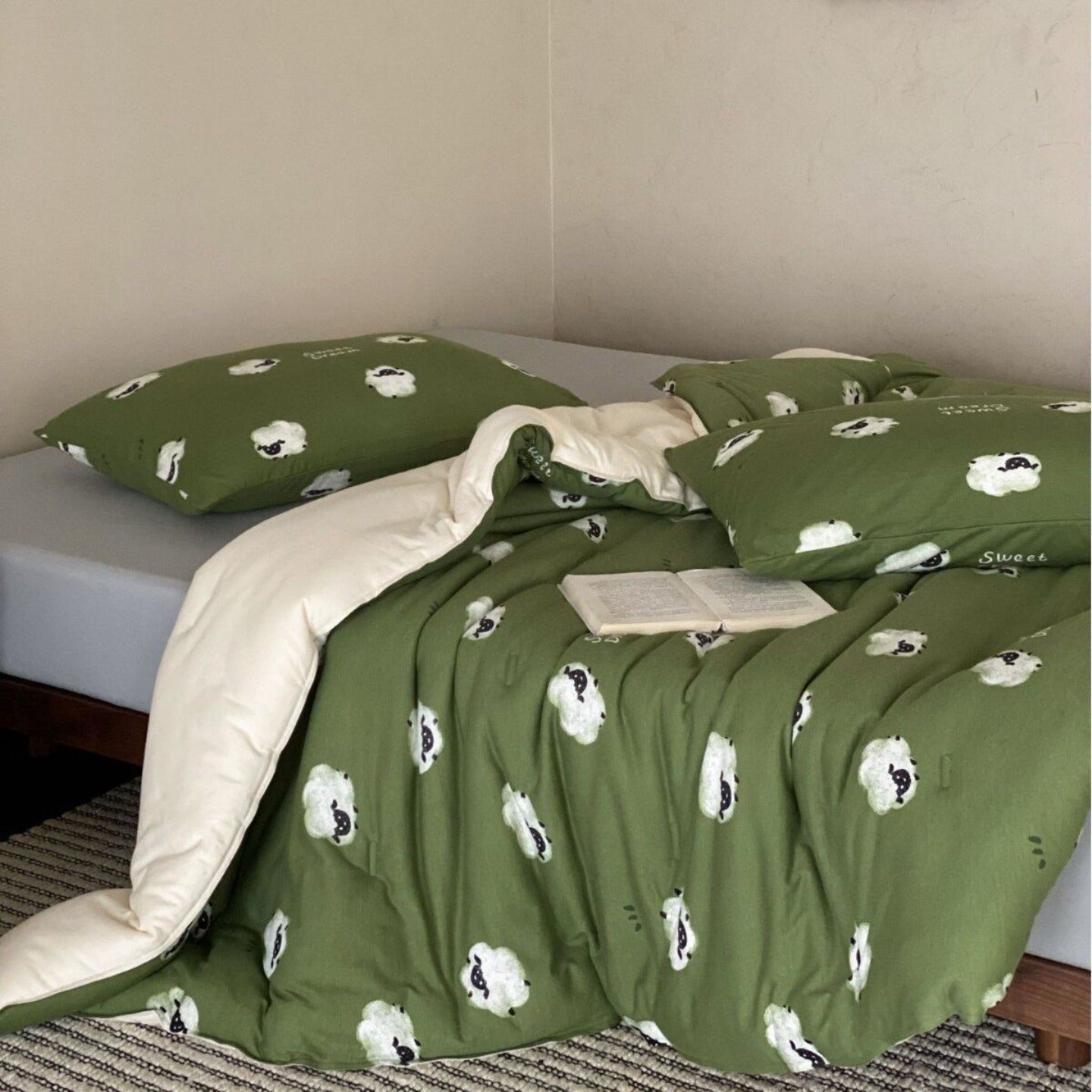Pasture Sheep Summer Quilted Blanket