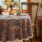 Golden Autumn Round Tablecloth