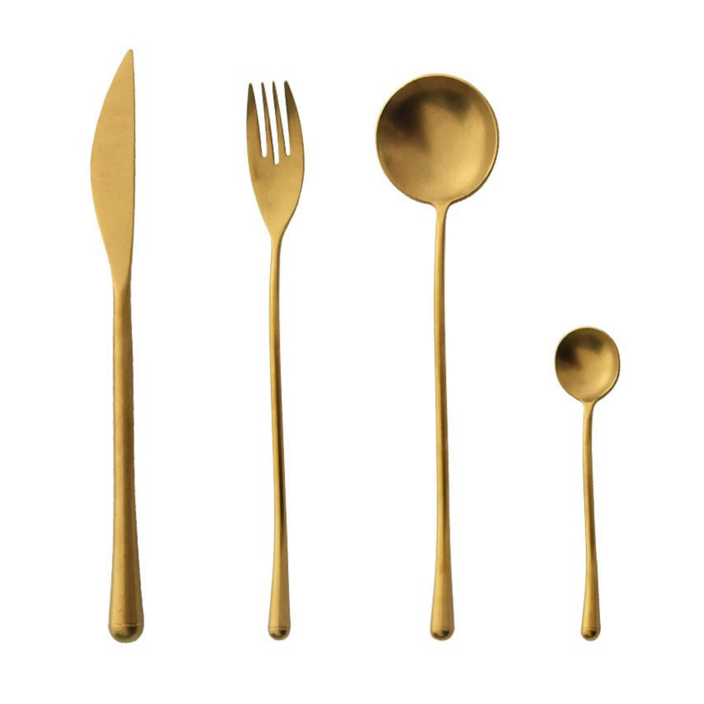 Retro Matte Gold Cutlery