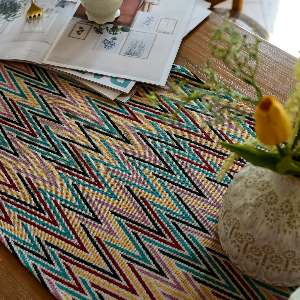 Rainbow Herringbone Table Runner