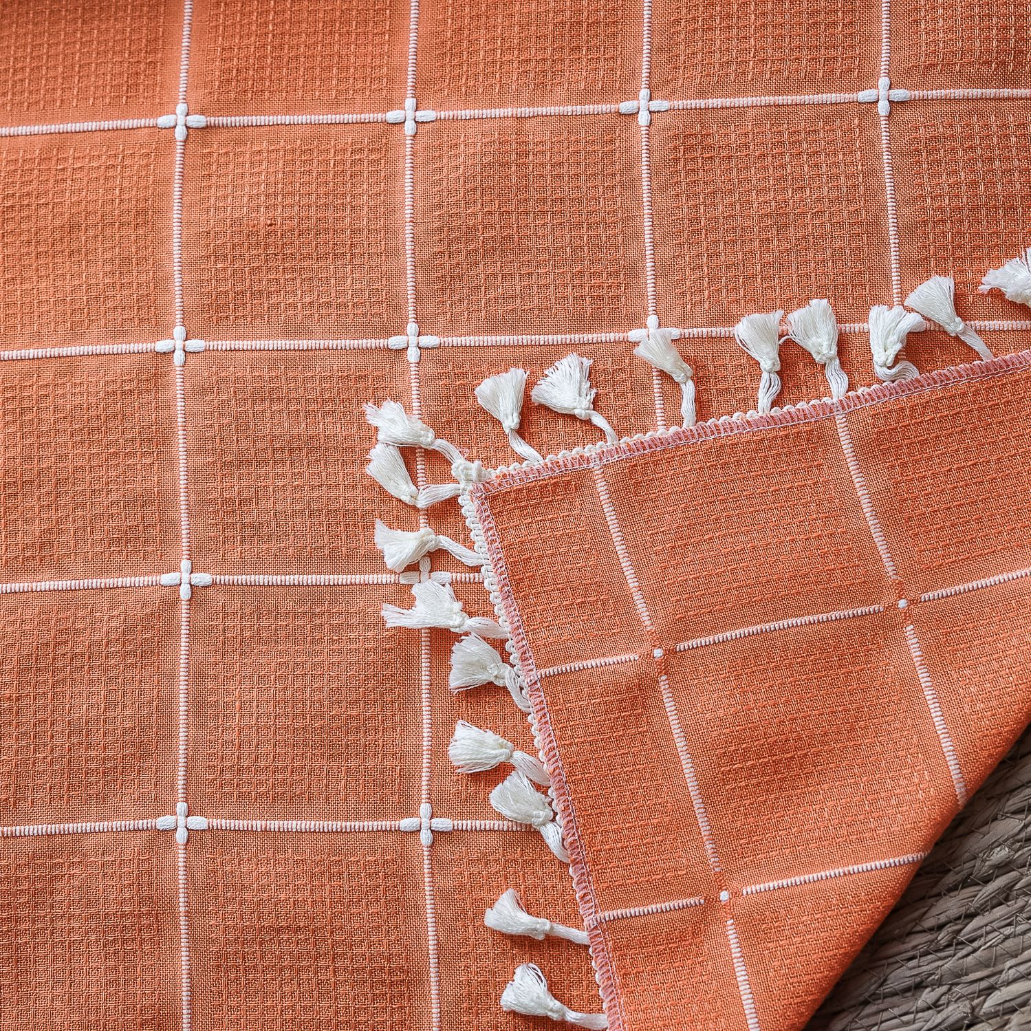 Sunlit Check Fringe Curtain