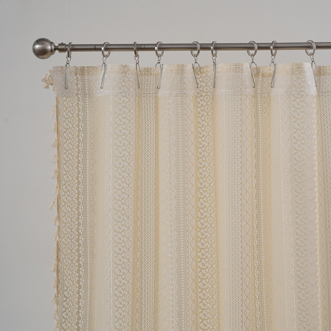 Soft Glow Lace & Fringe Curtain