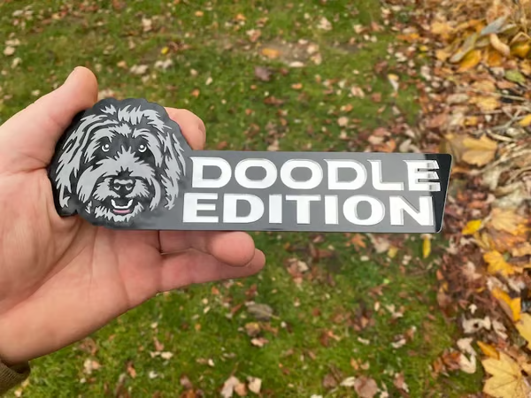 🎅2025 Christmas Hot Sale - Dog Car Badge Laser Cutting Car Emblem
