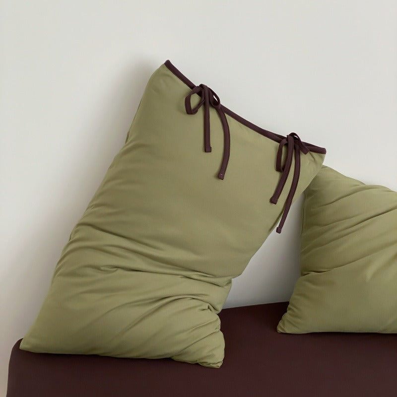 Soft Tie Jersey Cotton Pillowcase Set