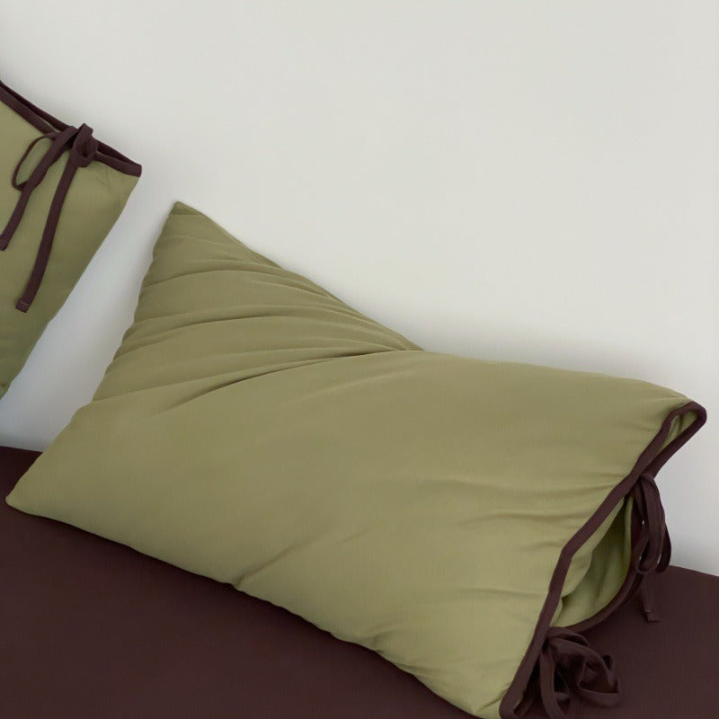 Soft Tie Jersey Cotton Pillowcase Set
