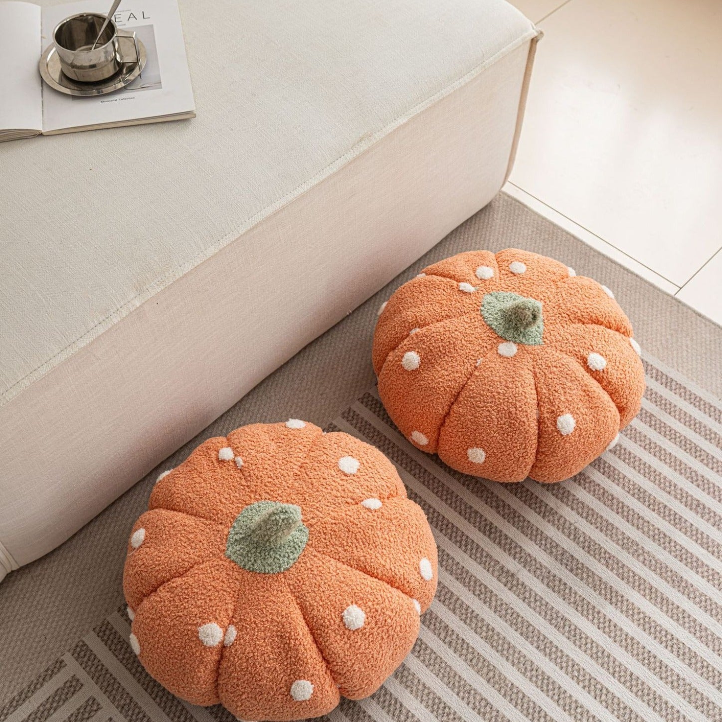 Cottage Pumpkin Dot Pillow