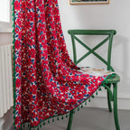 Vibrant Floral Tassel Curtain