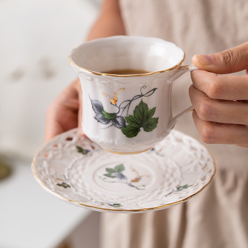 Royal Guipure Lace Tea Cup & Pot