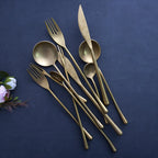 Retro Matte Gold Cutlery