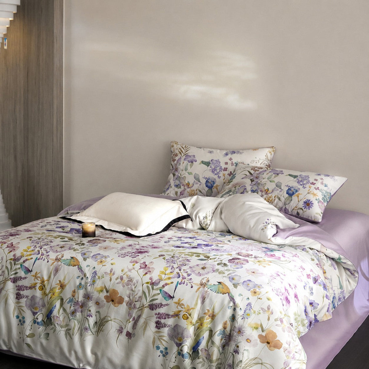 Lunaria Floral Garden Egyptian Cotton Bedding Set
