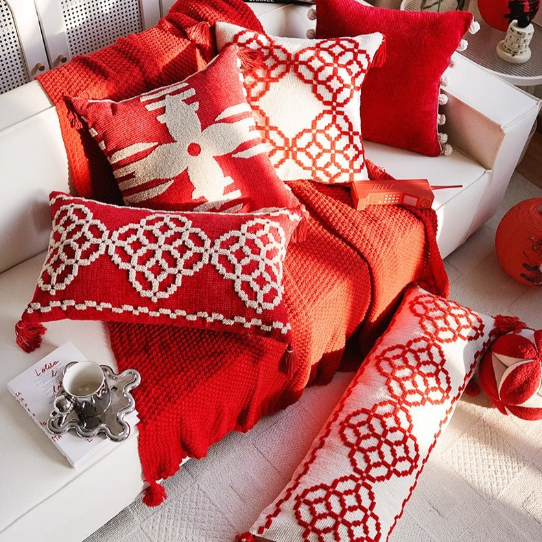 Crimson Knot Cushion Collection