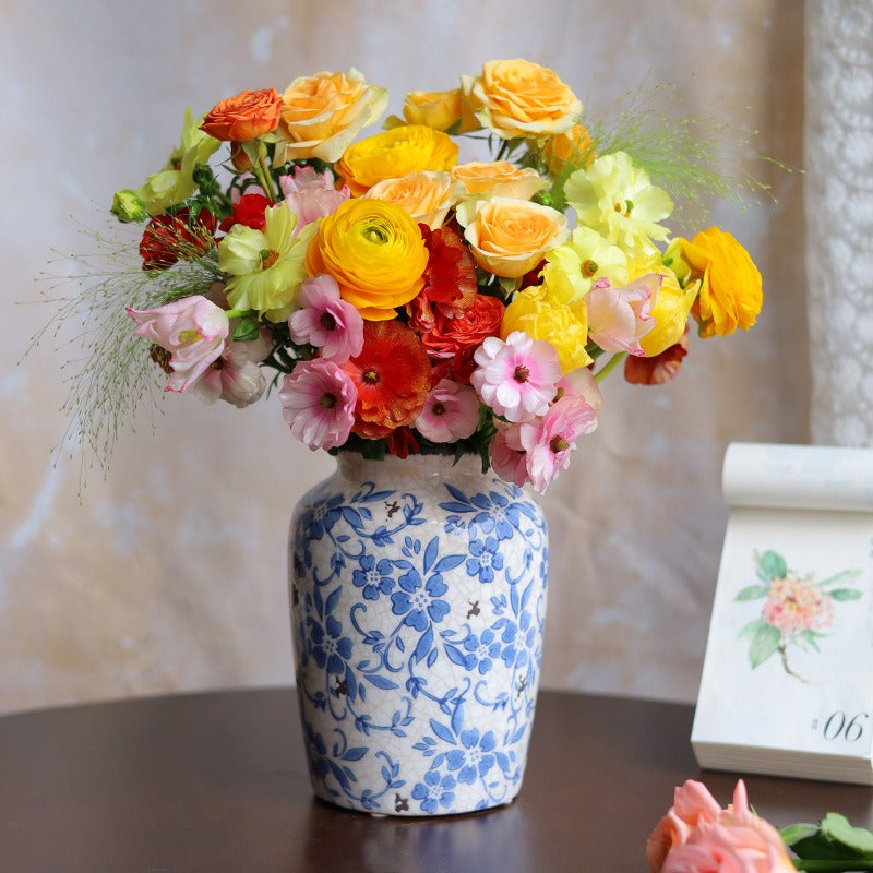 Blue Countryside Ceramic Vase