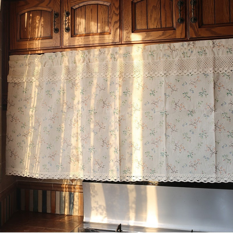 Wild Floral Lace Cabinet Curtain