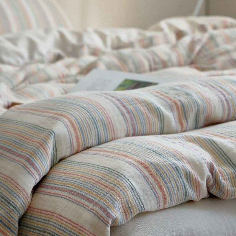 Rainbow Stripe Bedding Set