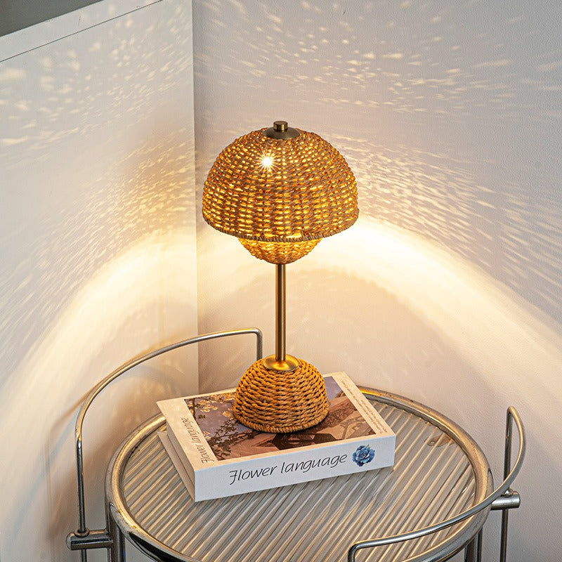 Wabi-Sabi Rattan Dome Lamp