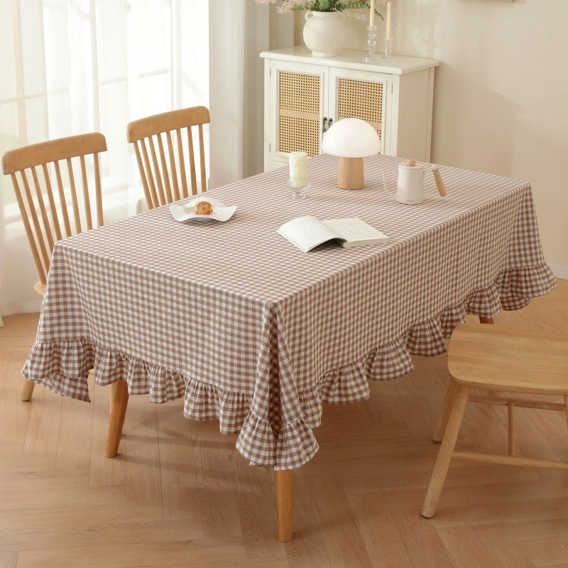 Dreamy Gingham Frill Tablecloth