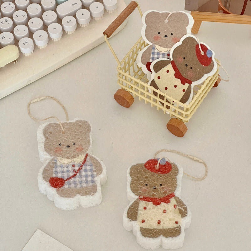 Vintage Bear Dish Sponge Set
