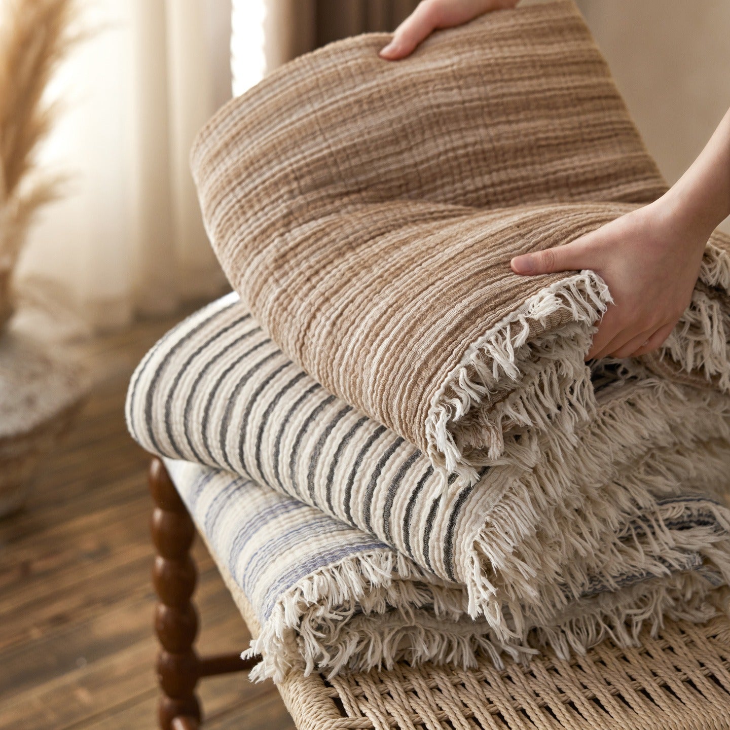 Woven Stripe Throw Blanket