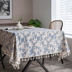 Retro Blooming Blue Table Cloth