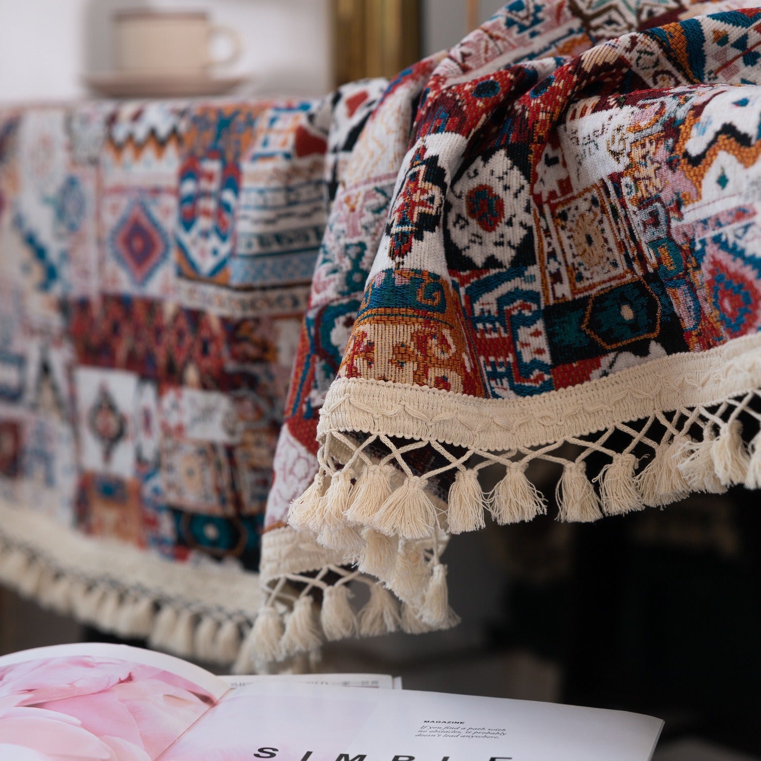 Mexico Style Tassel Table Cloth