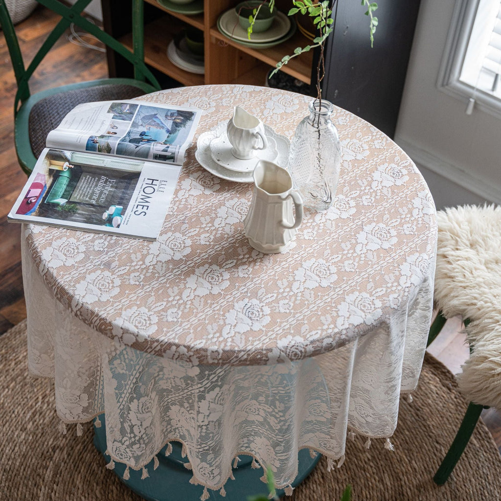 Rose Lace Round Tablecloth