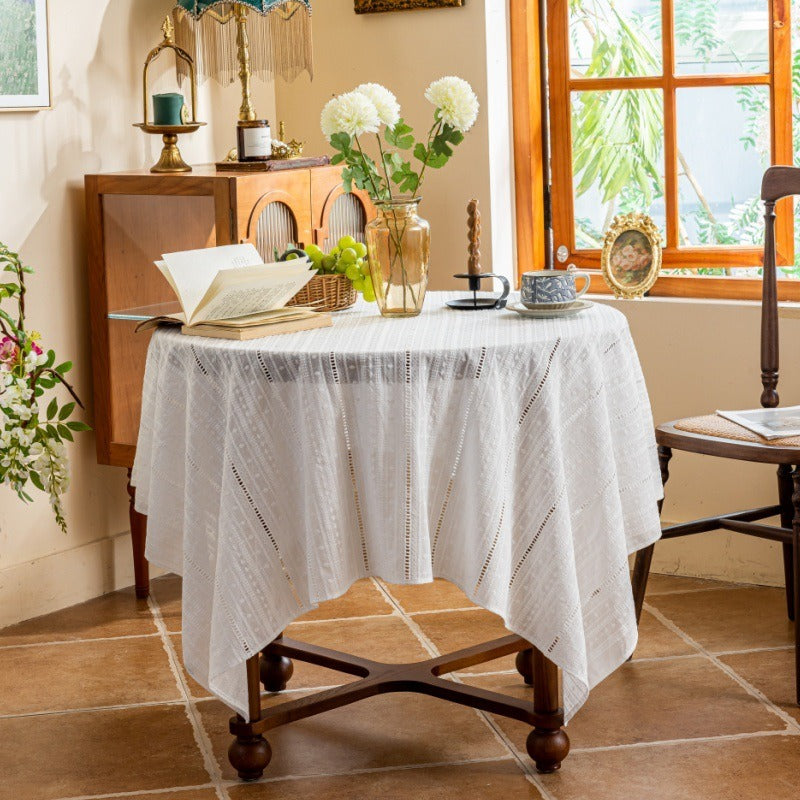 Cottage Sunlit Openwork Tablecloth