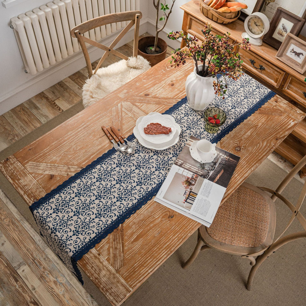 Natural Scroll Table Runner