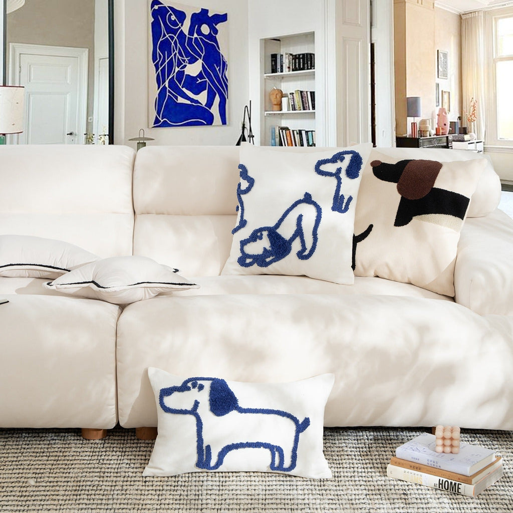 Blue Puppy Line Cushion