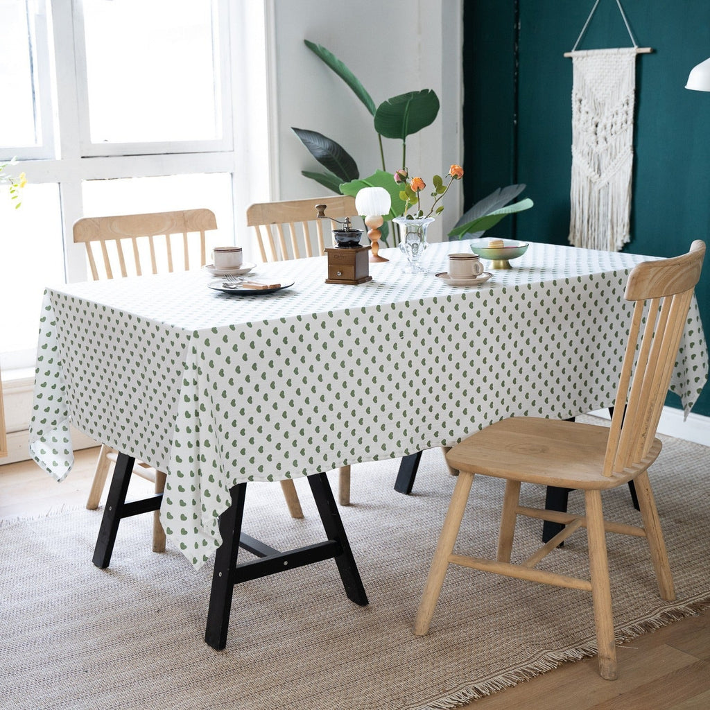 Heart Polka Dots Table Cloth