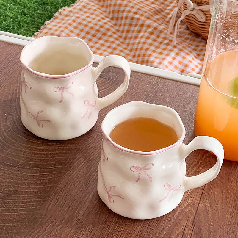 Blush Bow Ruffle Mug