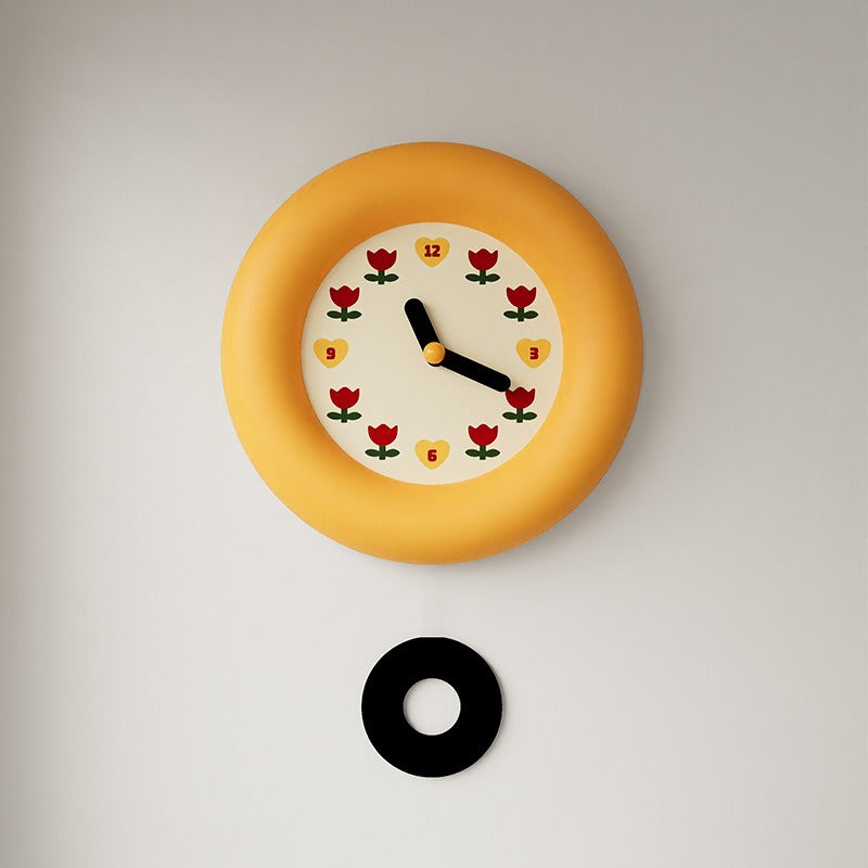 Tulip Puff Pendulum Clock