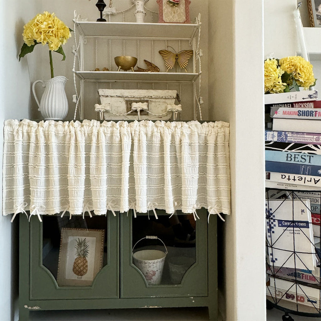 Cream Puff Cabinet Curtain